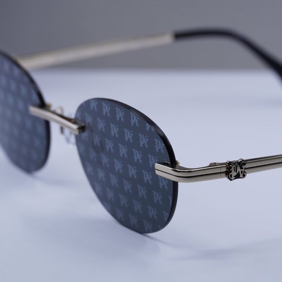 Palm Angels PERI10H CRYSTAL 7607 Oval Sunglasses - Gold/Dark Grey - Picture 4 of 10